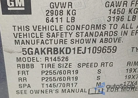 2014 Buick Enclave Leather z USA, uszkodzony, nr VIN 5GAKRBKD1EJ109659